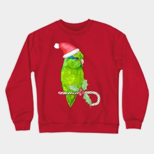 Green parrotlet christmas style Crewneck Sweatshirt
